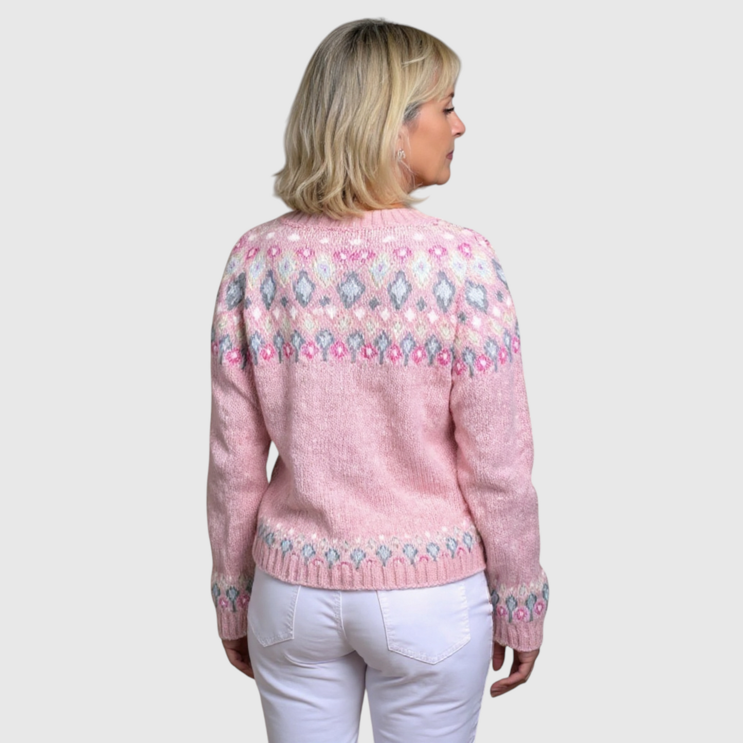 Hazel - Lyserød komfortabel uld cardigan