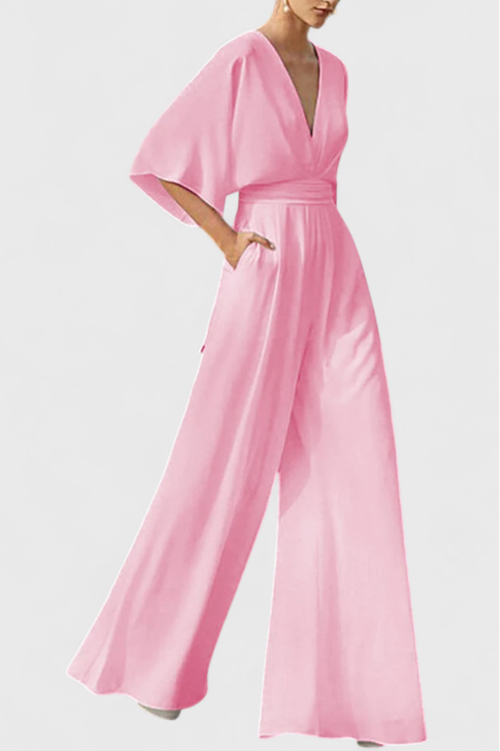Isaura Mono Lang Jumpsuit V Udskæring Eksklusiv Begrænset