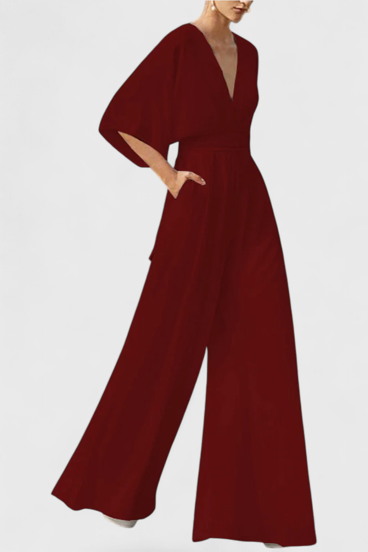 Isaura Mono Lang Jumpsuit V Udskæring Eksklusiv Begrænset