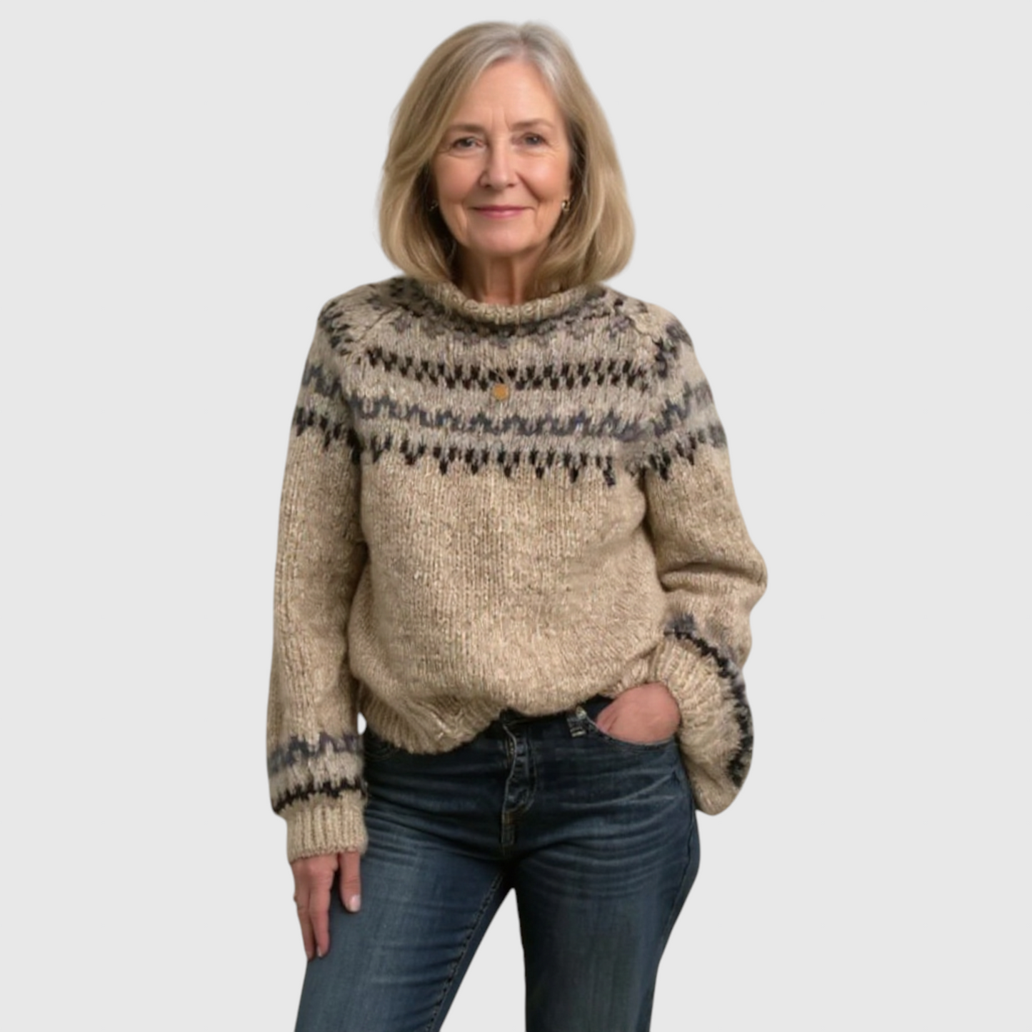 Ashley - Vintage islandsk uldtrøje