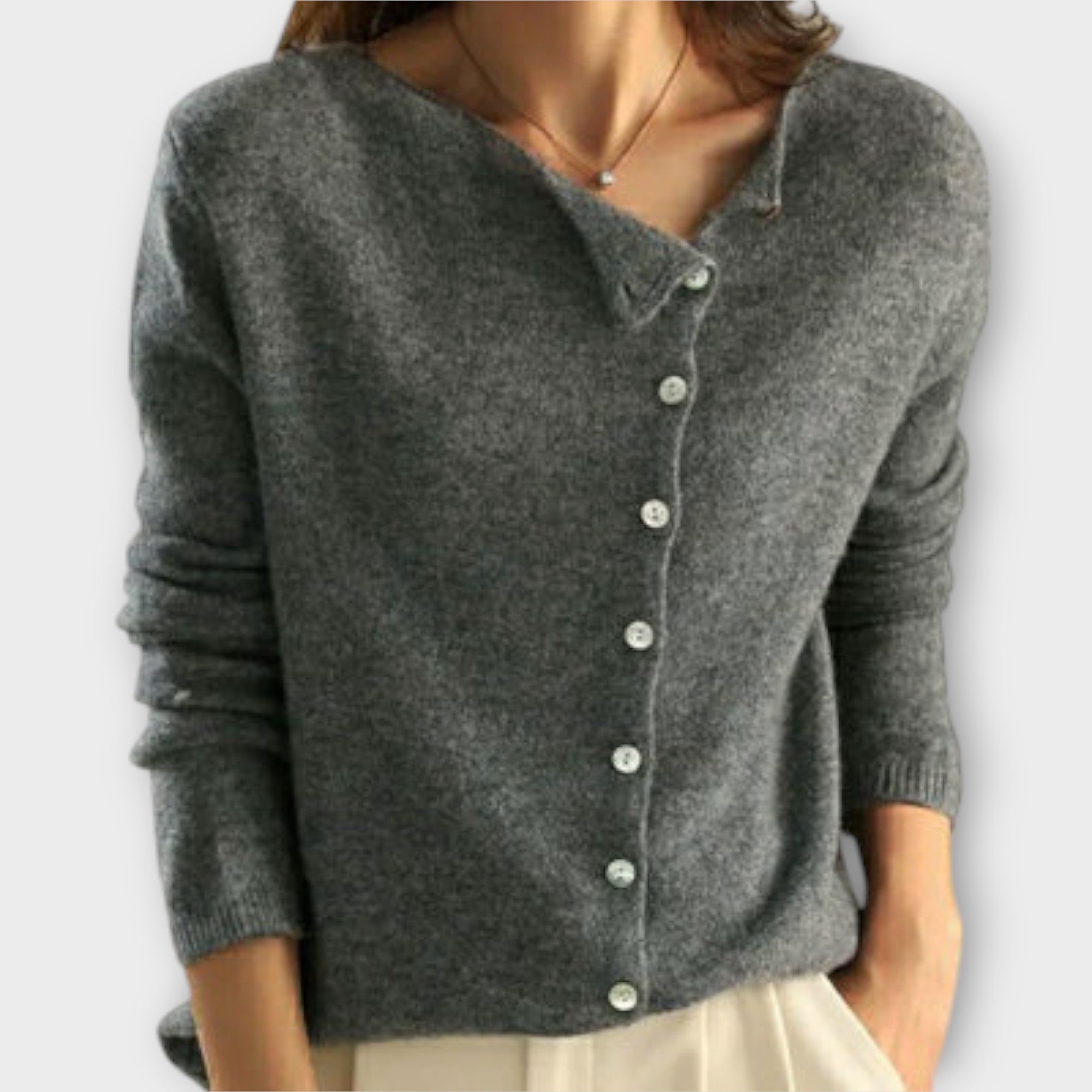 Eline Cardigan Strik Med Polyester Og Bomuld Eksklusiv