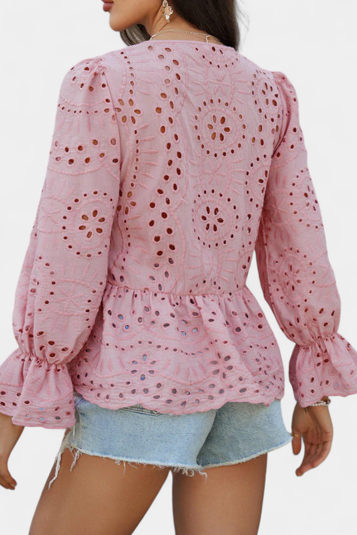 Kayden Boheme Top Med Blonder Let Flydende Snit Eksklusiv