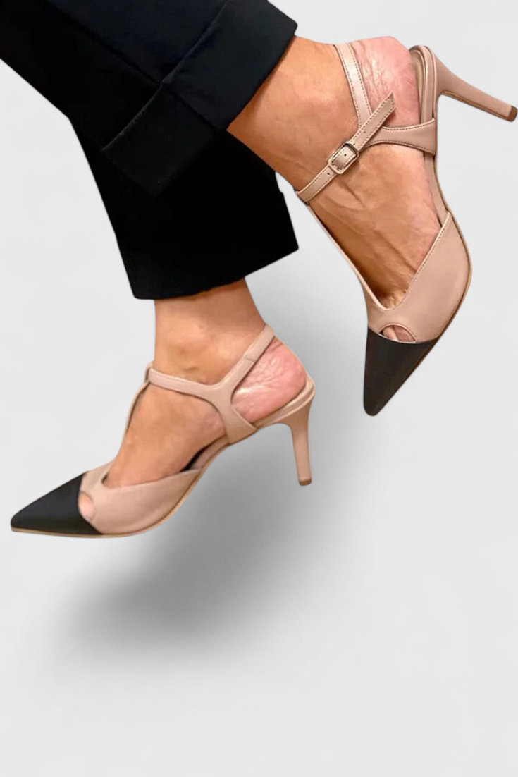 Letitia Stiletto Højhælede Sko ColorBlock T Strop Eksklusiv