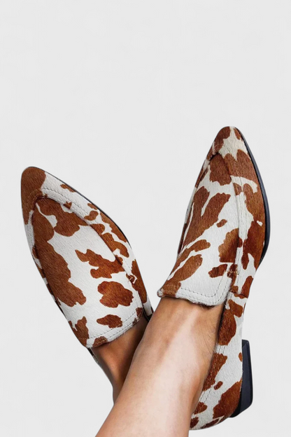 Grækenland Læder Loafers Med Lav Hæl Eksklusiv Kollektion