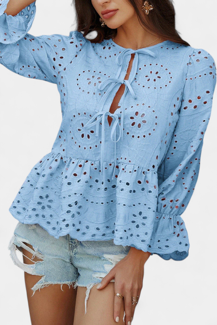 Kayden Boheme Top Med Blonder Let Flydende Snit Eksklusiv