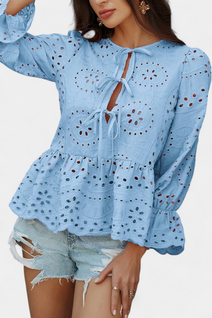 Kayden Boheme Top Med Blonder Let Flydende Snit Eksklusiv