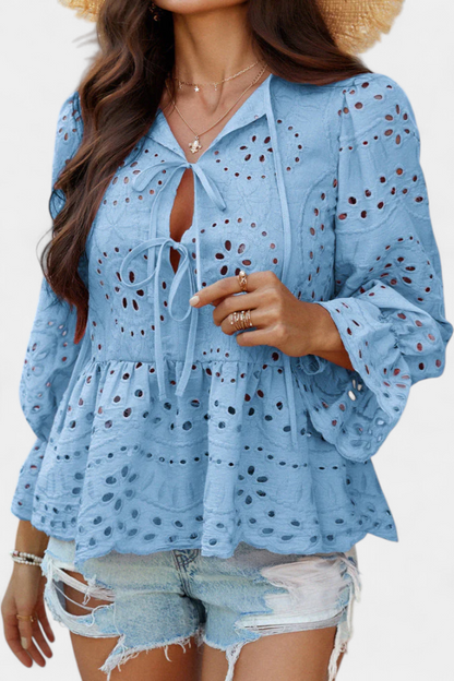 Kayden Boheme Top Med Blonder Let Flydende Snit Eksklusiv