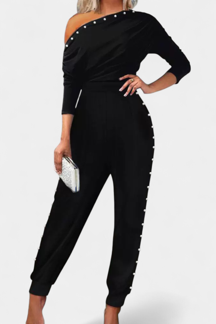 Brina Mono One-Shoulder Uden Ærmer Perledetaljer Eksklusiv