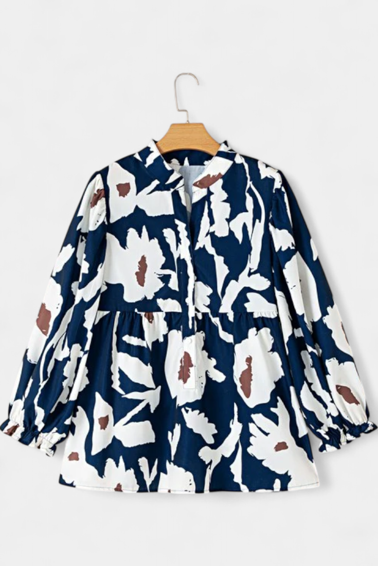 Filomena Bluse Med Ballonærmer Blomstermønster Boheme Luxe