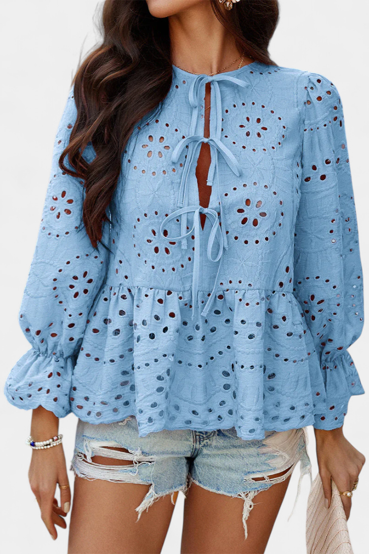 Kayden Boheme Top Med Blonder Let Flydende Snit Eksklusiv