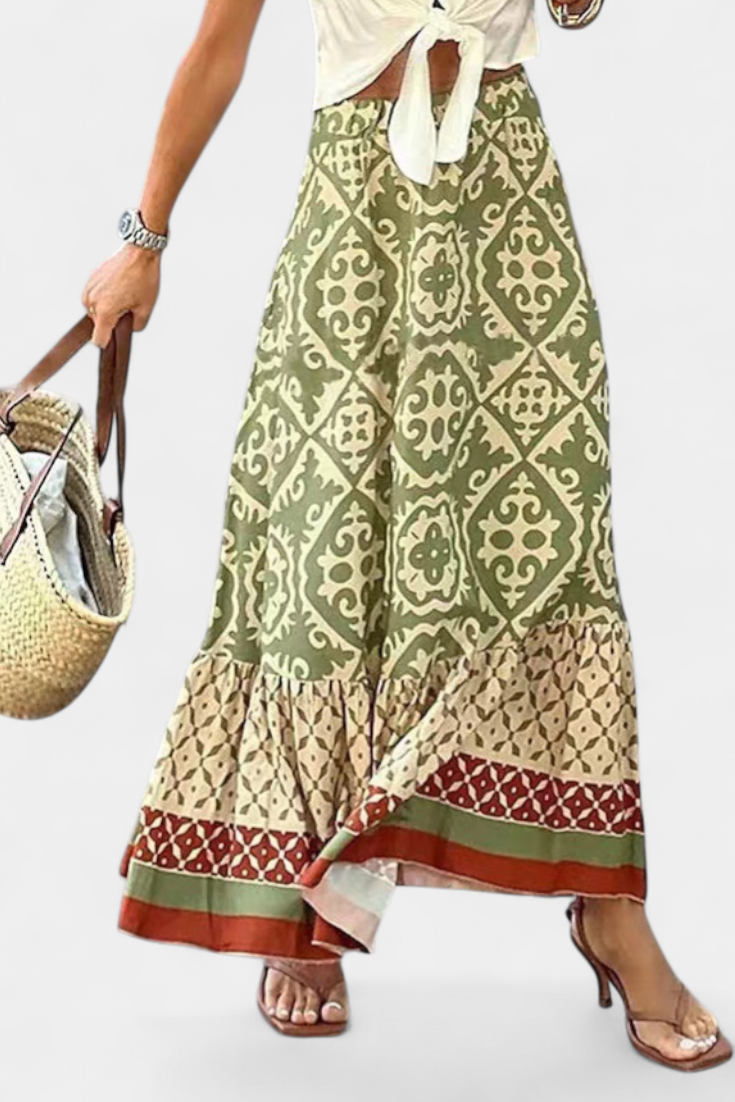 Ethel Maxi Nederdel Med Volanter Sommerkollektion Eksklusiv
