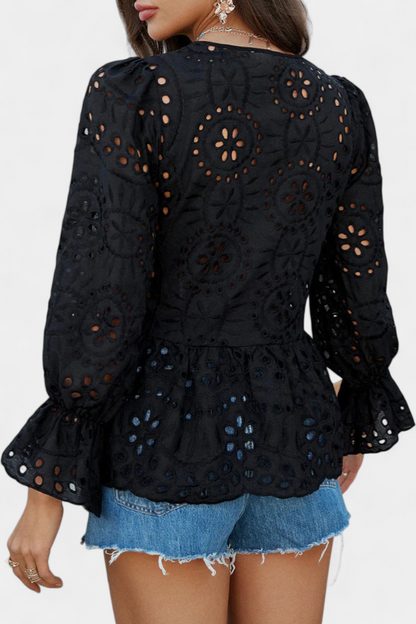 Kayden Boheme Top Med Blonder Let Flydende Snit Eksklusiv