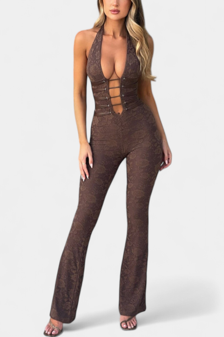 Kendra Mono Halter I Blonde Med Justerbar Ryg Eksklusiv