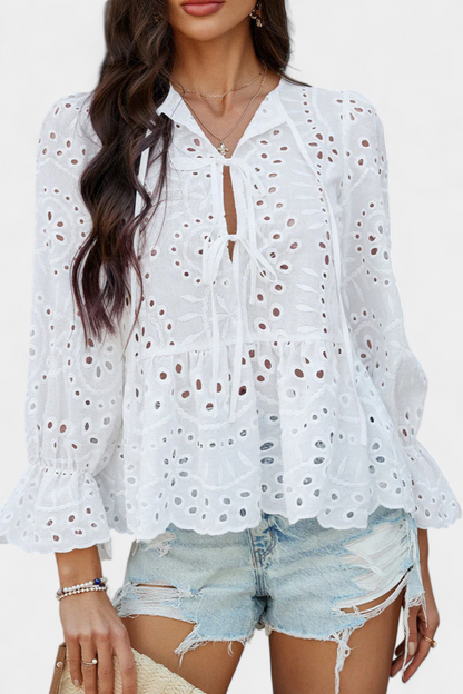 Kayden Boheme Top Med Blonder Let Flydende Snit Eksklusiv