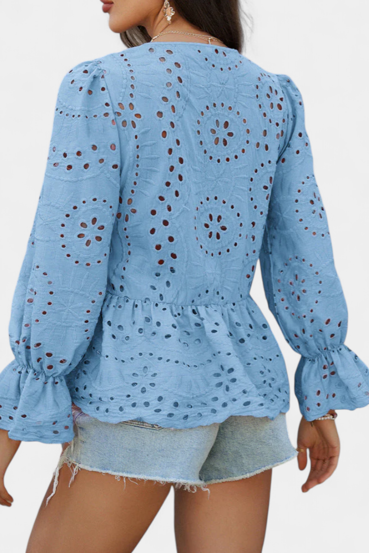 Kayden Boheme Top Med Blonder Let Flydende Snit Eksklusiv